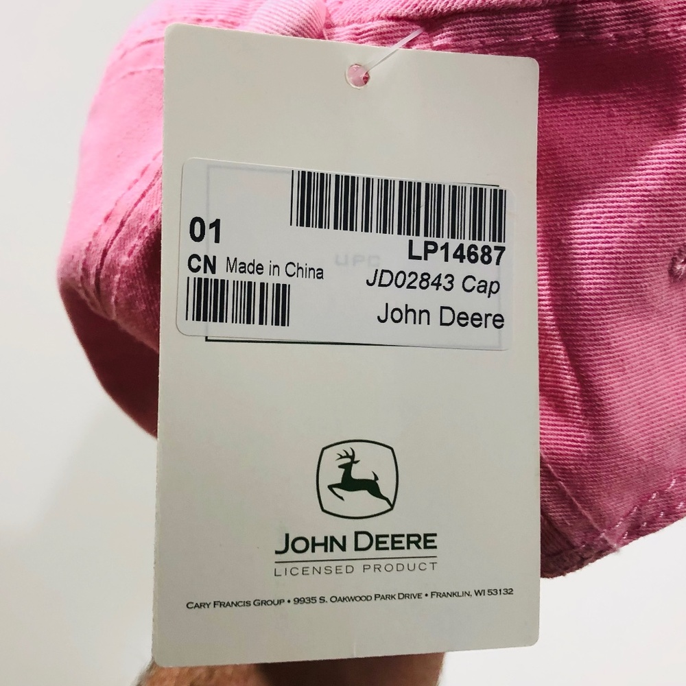 Vintage John Deere Hat Pink Baseball Cap NWT - Picture 6 of 8